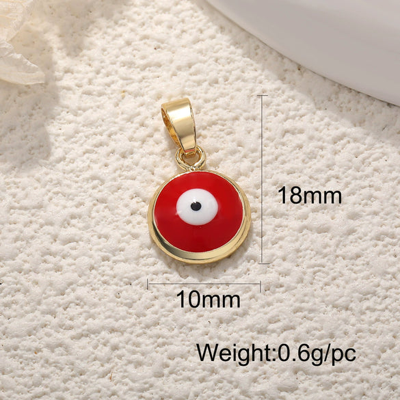 Copper Devil's Eye Necklace Pendant With Double Hole Electroplated Diy Accessories