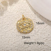 Copper Devil's Eye Necklace Pendant With Double Hole Electroplated Diy Accessories