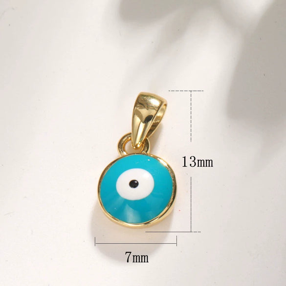 Copper Devil's Eye Necklace Pendant With Double Hole Electroplated Diy Accessories