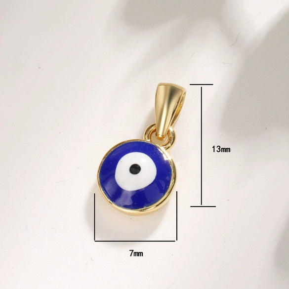 Copper Devil's Eye Necklace Pendant With Double Hole Electroplated Diy Accessories