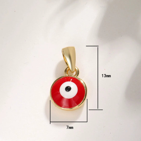 Copper Devil's Eye Necklace Pendant With Double Hole Electroplated Diy Accessories