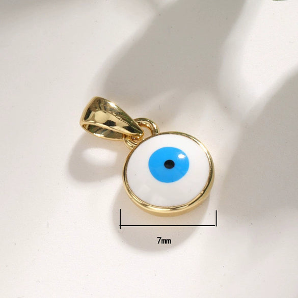 Copper Devil's Eye Necklace Pendant With Double Hole Electroplated Diy Accessories