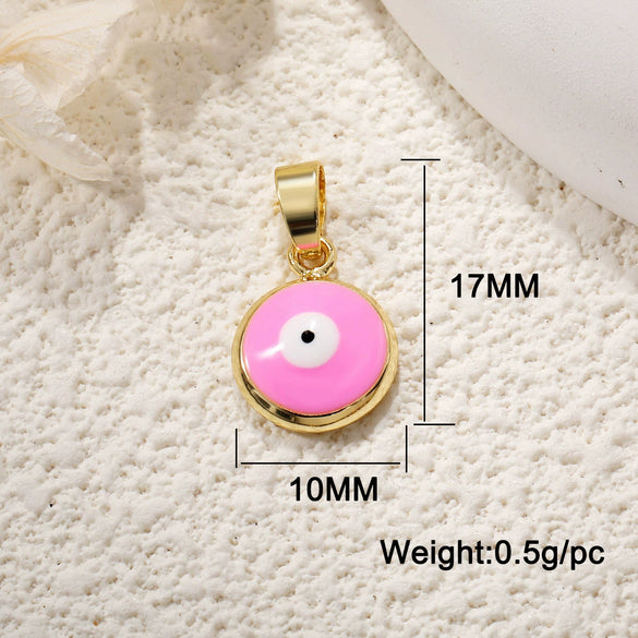 Copper Devil's Eye Necklace Pendant With Double Hole Electroplated Diy Accessories