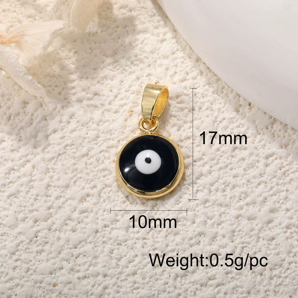 Copper Devil's Eye Necklace Pendant With Double Hole Electroplated Diy Accessories