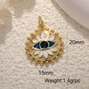 Copper Devil's Eye Necklace Pendant With Double Hole Electroplated Diy Accessories