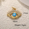 Copper Devil's Eye Necklace Pendant With Double Hole Electroplated Diy Accessories