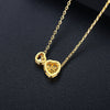 Copper Double Heart Pendant Necklace With Zircon Inlay Heart Design Clavicle Chain Jewelry