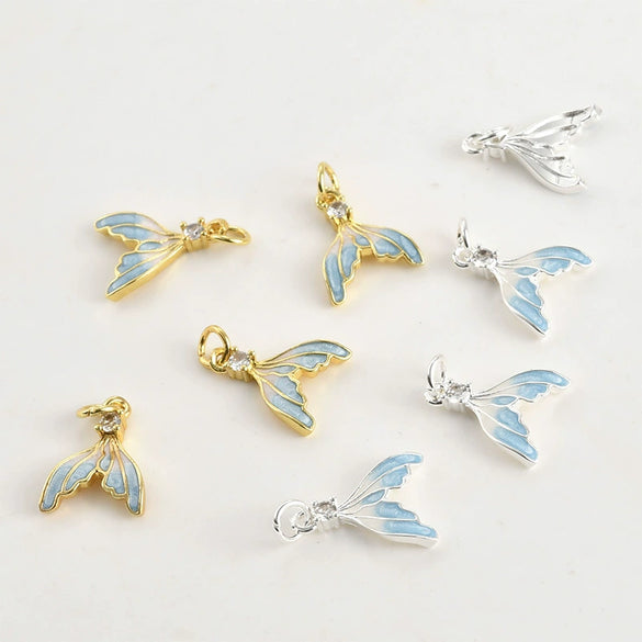 Copper Dripping Oil Fishtail Pendant Jewelry Accessories Material