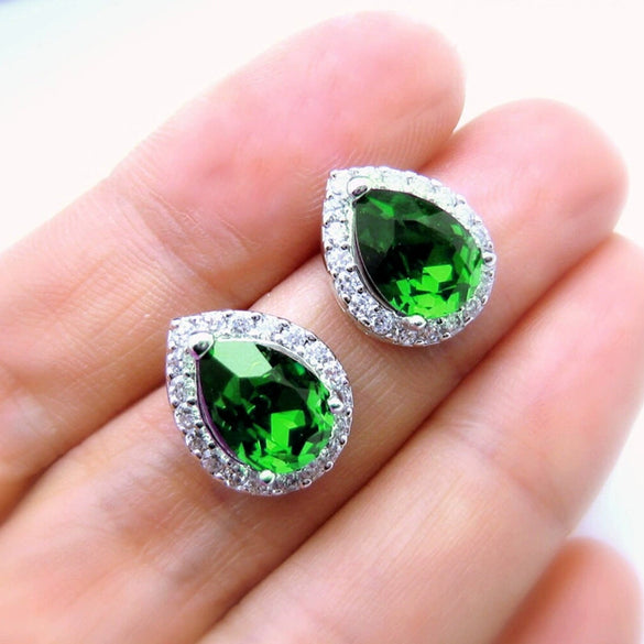 Copper Drop Shape Sapphire Earrings For Women Simple Style