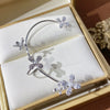 Copper Electroplated Butterfly Ear Clip Earrings Floral Inlay One Piece Ear Cuff Style For Women Without Pierced Ears