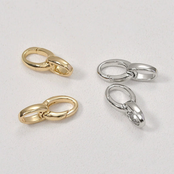Copper Electroplated Chainshaped Lobster Clasp 8Shaped Spring Clasp Long Oval Tail Clasp Necklace