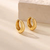 Copper Electroplated Circle Earrings Simple Geometric Unisex