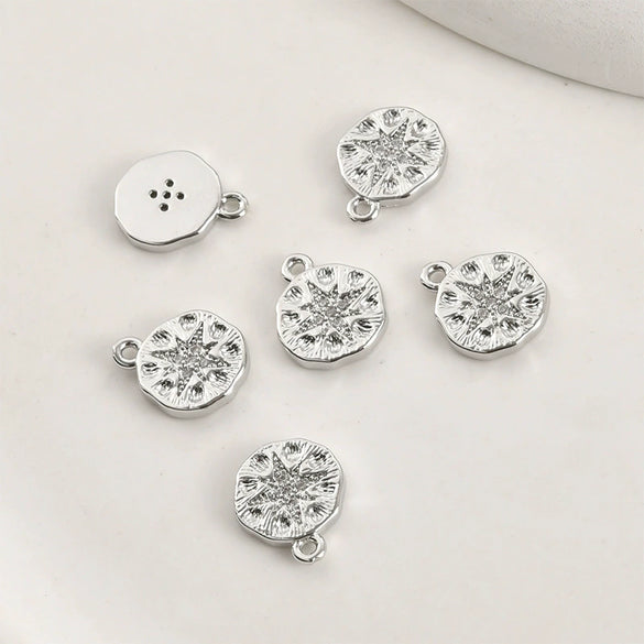 Copper Electroplated Colorpreserving Cross Star Sparkling Zircon Pendant Diy Handmade Jewelry Accessories