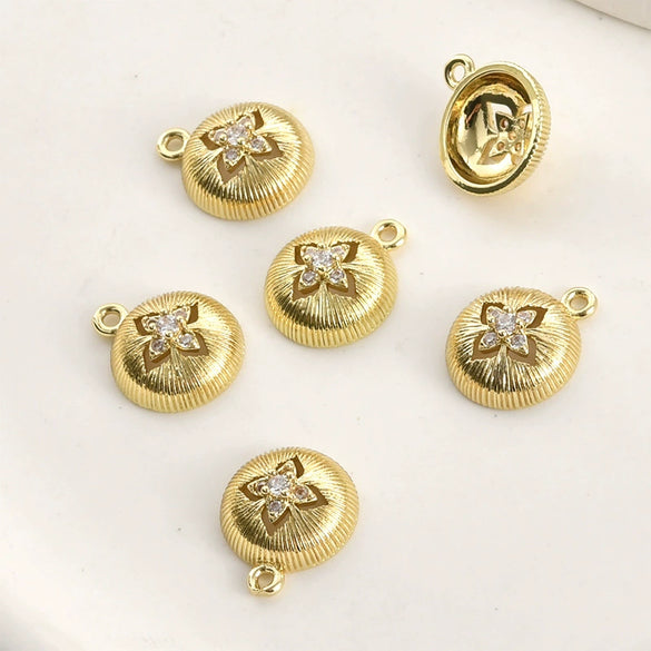 Copper Electroplated Colorpreserving Cross Star Sparkling Zircon Pendant Diy Handmade Jewelry Accessories