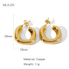 Copper Electroplated Creative Smooth Cshaped Heavy Industry Women's Earrings