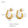 Copper Electroplated Creative Smooth Cshaped Heavy Industry Women's Earrings