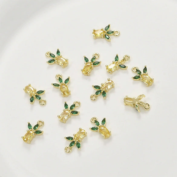 Copper Electroplated Fruit Grape Pineapple Strawberry Zircon Pendant Jewelry Accessories