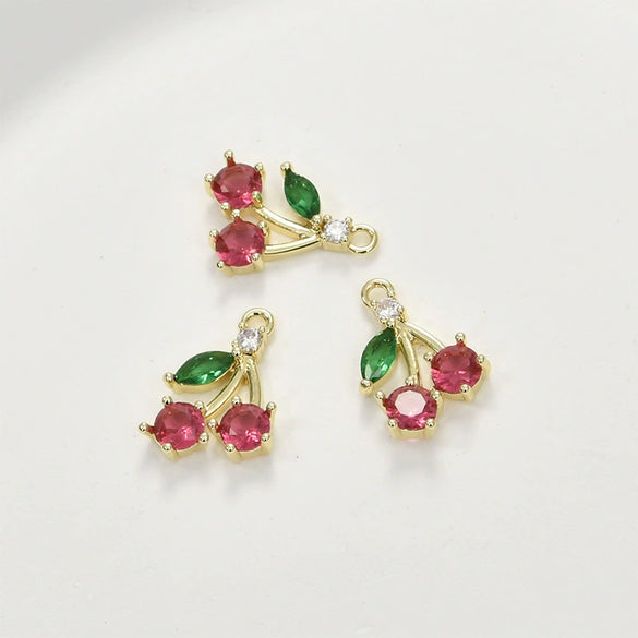 Copper Electroplated Fruit Grape Pineapple Strawberry Zircon Pendant Jewelry Accessories