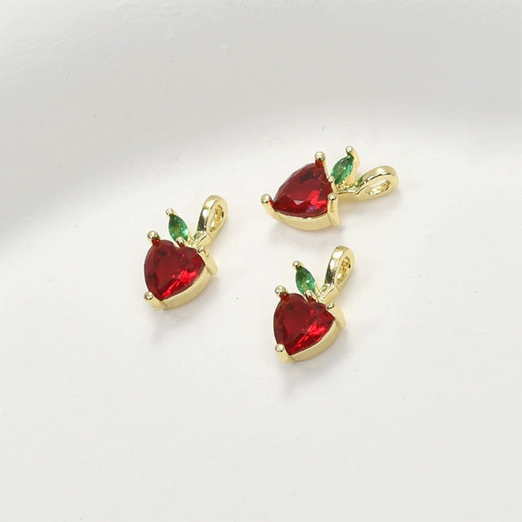 Copper Electroplated Fruit Grape Pineapple Strawberry Zircon Pendant Jewelry Accessories