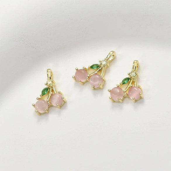 Copper Electroplated Fruit Grape Pineapple Strawberry Zircon Pendant Jewelry Accessories