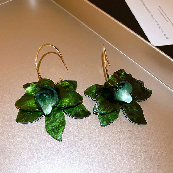 Copper Electroplated Geometric Bow Tassel Women's Earrings