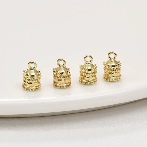 Copper Electroplated Geometric Zircon Carousel Box Jewelry Pendant Accessories