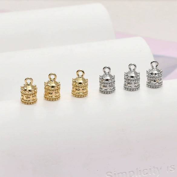 Copper Electroplated Geometric Zircon Carousel Box Jewelry Pendant Accessories