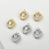 Copper Electroplated Heart Bow Inlaid Zircon Pendant Jewelry Accessories