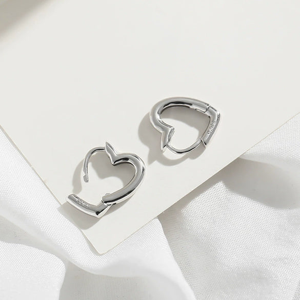 Copper Electroplated Hollow Heartshaped Earrings For Women