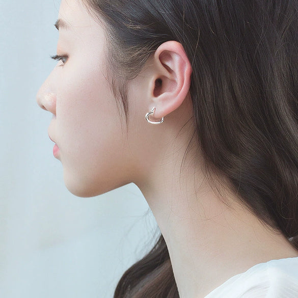 Copper Electroplated Hollow Heartshaped Earrings For Women