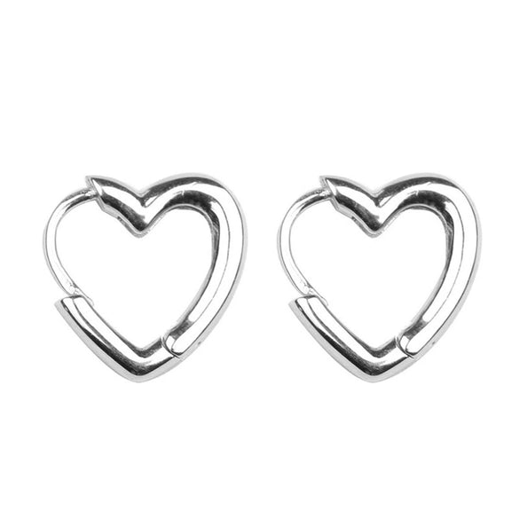 Copper Electroplated Hollow Heartshaped Earrings For Women