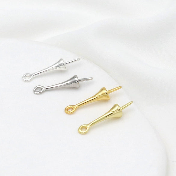 Copper Electroplated 18K Real Gold Belt Hanging Half Hole Pearl Pin Sheep's Eye Pendant Diy Accessories