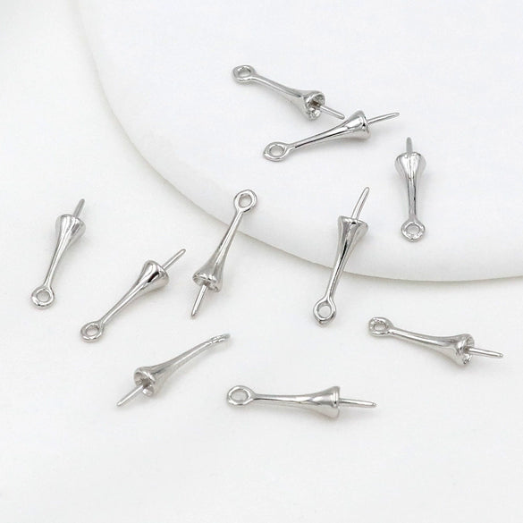 Copper Electroplated 18K Real Gold Belt Hanging Half Hole Pearl Pin Sheep's Eye Pendant Diy Accessories