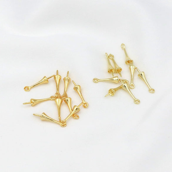 Copper Electroplated 18K Real Gold Belt Hanging Half Hole Pearl Pin Sheep's Eye Pendant Diy Accessories