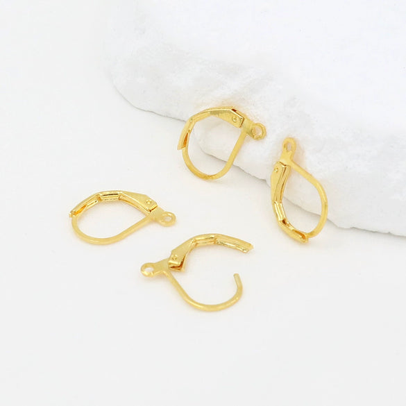 Copper Electroplated 18K Real Gold Earrings With French Ear Hooks Diy Accessories