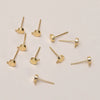 Copper Electroplated 14K True Gold Color Round Ear Jewelry Base Material Accessories With Hanging Silver Pin