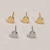 Copper Electroplated 14K True Gold Color Round Ear Jewelry Base Material Accessories With Hanging Silver Pin