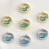 Copper Electroplated Ocean Whale Crystal Round Pendant Handmade Jewelry Accessories