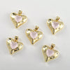 Copper Electroplated Pink Heart Inlaid Zircon Pendant Necklace Earrings Accessories