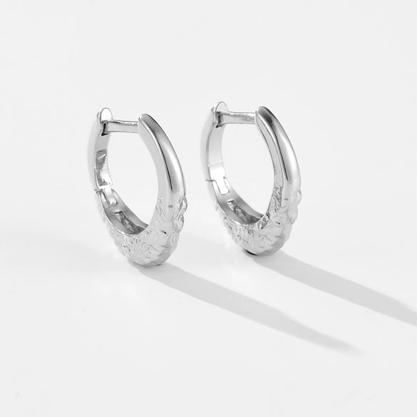 Copper Electroplated Platinum 18K Gold Earrings With Zircon Simple Allmatch Light Luxury Style