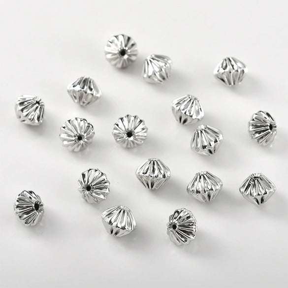 Copper Electroplated Pleated Olive Rhombus Cylindrical Spacer Beads Jewelry Accessories