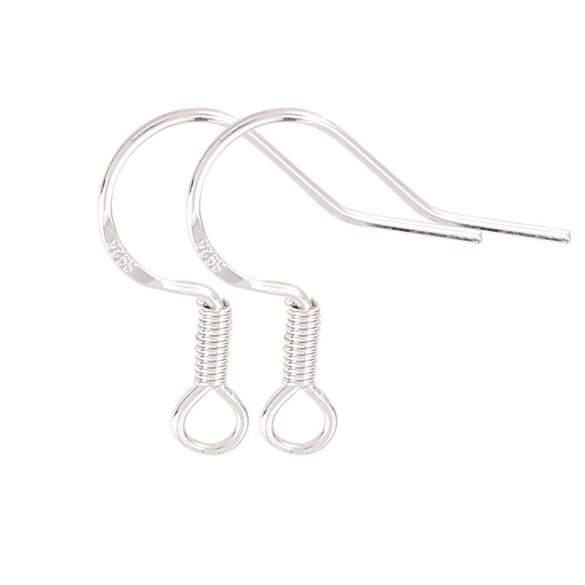 Copper Electroplated Silver Ear Hook With Bead Diy Accessories