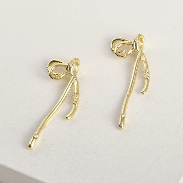 Copper Electroplated Versatile Fat Bow Long Pendant Handmade Jewelry Accessories