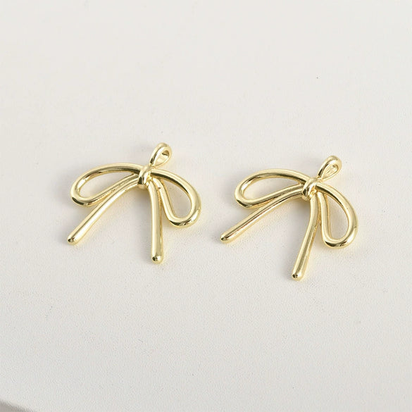 Copper Electroplated Versatile Fat Bow Long Pendant Handmade Jewelry Accessories