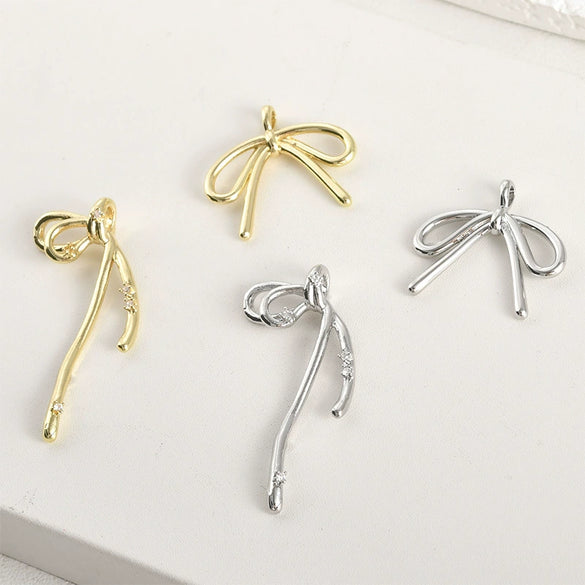 Copper Electroplated Versatile Fat Bow Long Pendant Handmade Jewelry Accessories
