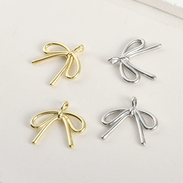 Copper Electroplated Versatile Fat Bow Long Pendant Handmade Jewelry Accessories