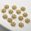 Copper Electroplated Zircon Flower Spacer Bead Bracelet Necklace Hat Accessories Material