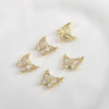 Copper Electroplated Zirconium Lace Leaf Cut Out Butterfly Pendant Diy Handmade Jewelry Accessories