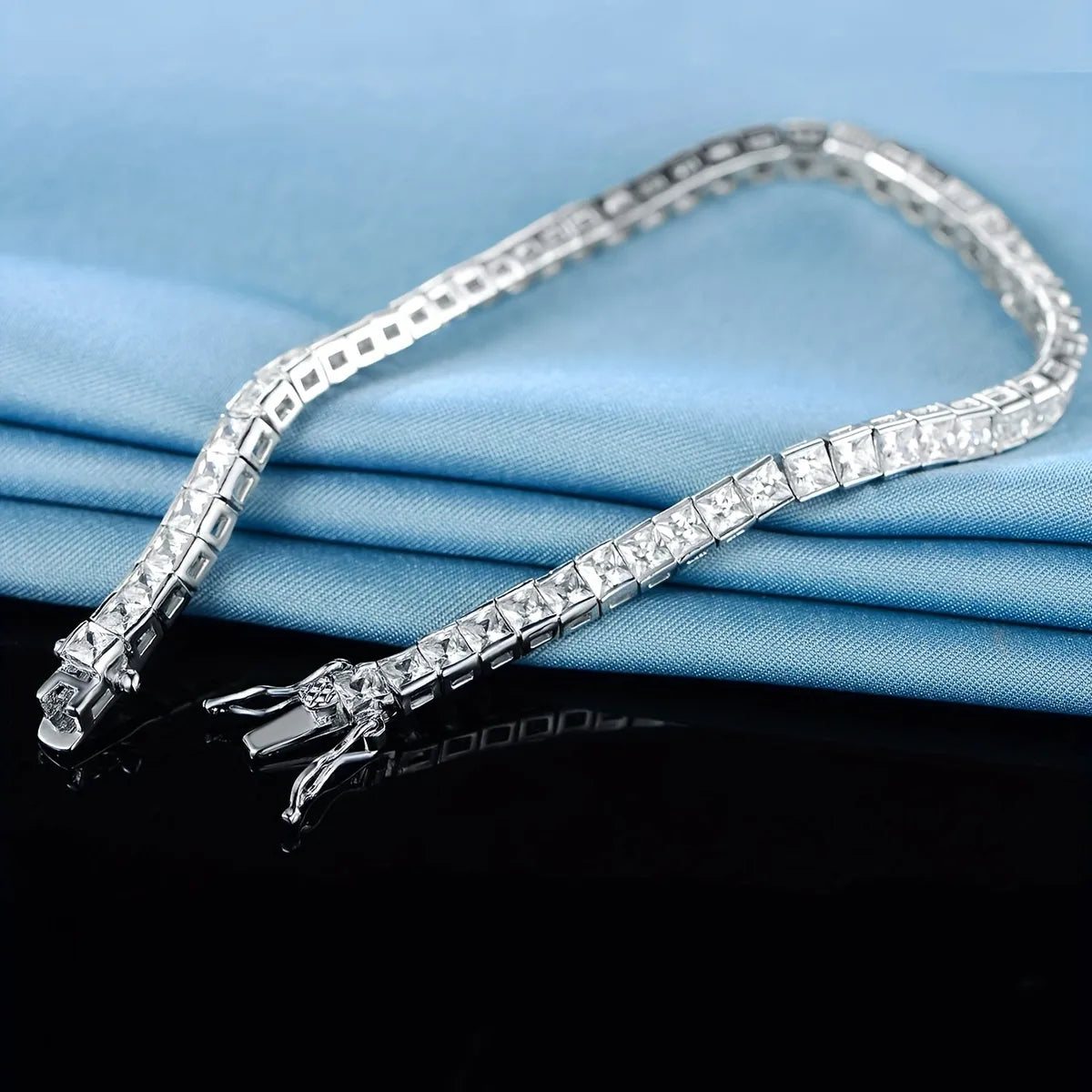 Copper Elegant Classic Style Solid Color Plating Inlay Zircon Tennis Bracelet