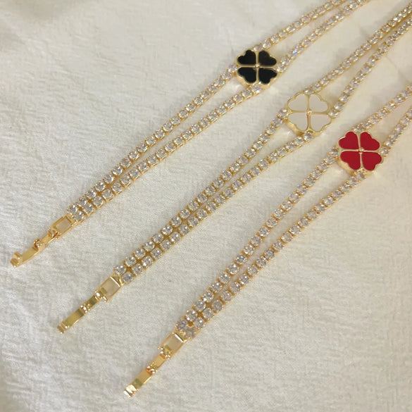 Copper Elegant Four Leaf Clover Bracelets